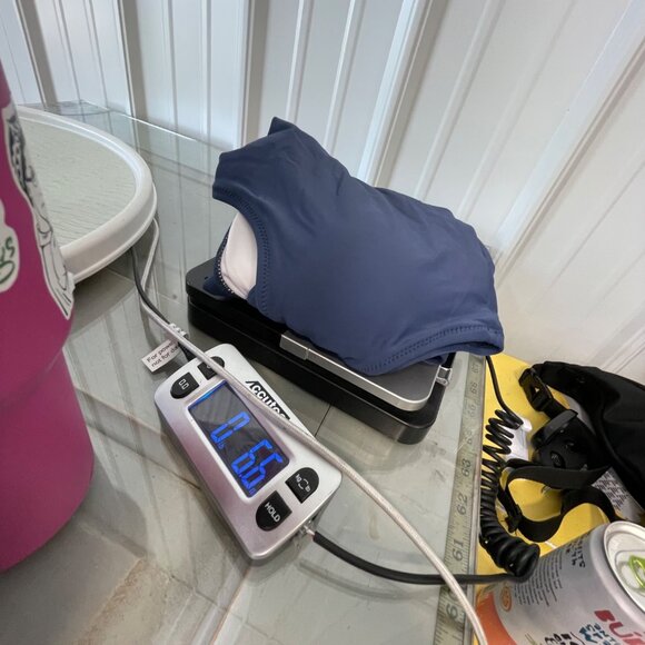 Cupshe Swimsuit Size Large Ruffle One Piece Peplum Stretch Slimming Blue NEW - Picture 11 of 11